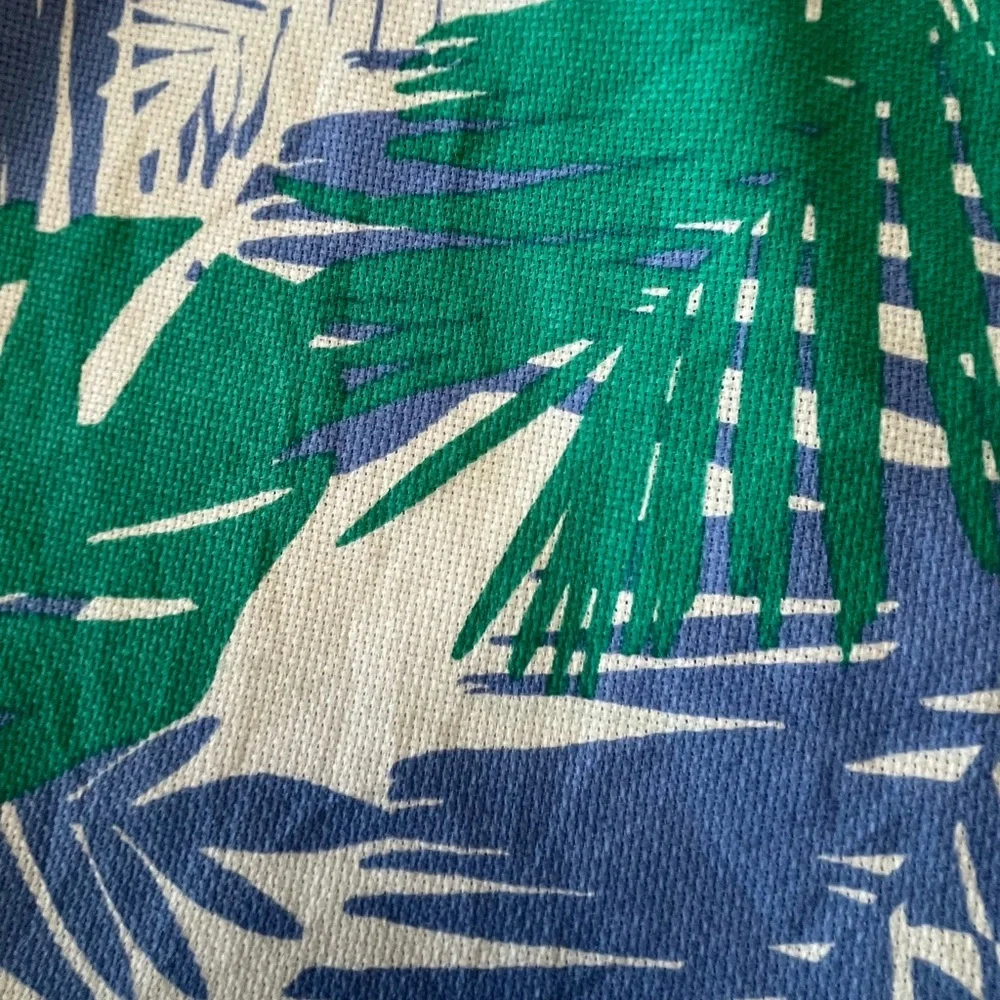 LOFT Green & Blue Tropical Leaf Mini Skirt